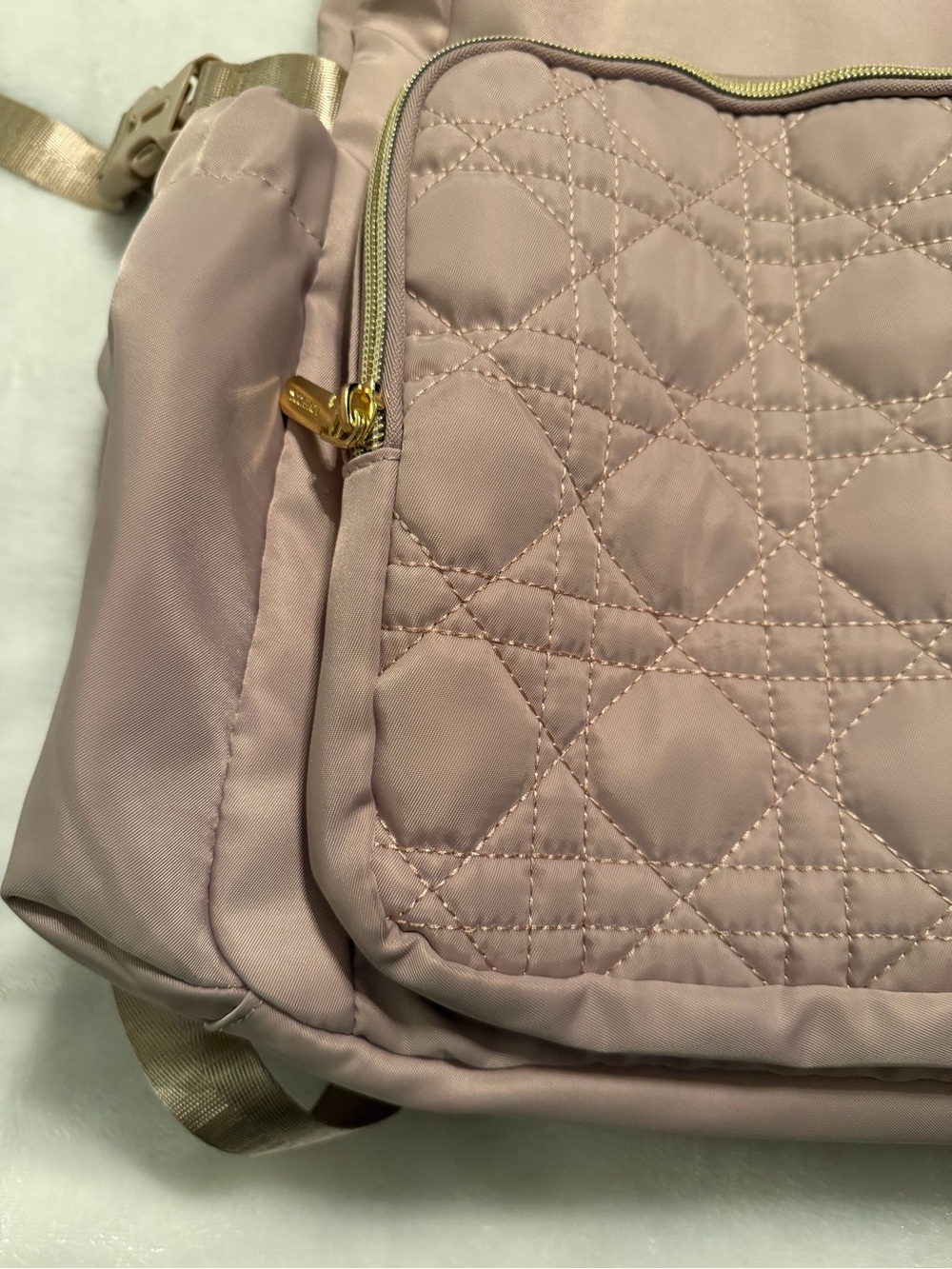 Loucci Beige Quilted Front Backpack for Women - Picture 3 of 16